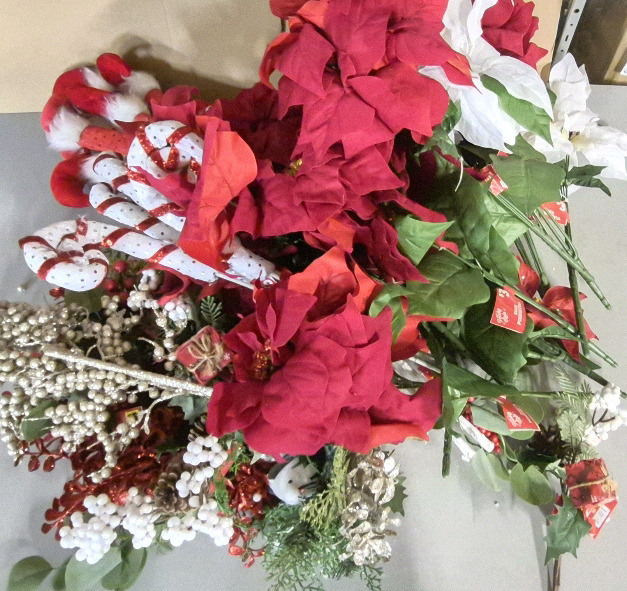 New Large Christmas Decor Lot - Candy Cane's, Poinsettia +