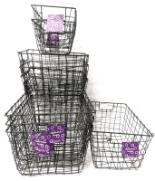 9 New Metal Wire Baskets : 3x XL, 1x Large, 3x Medium, 2x Small