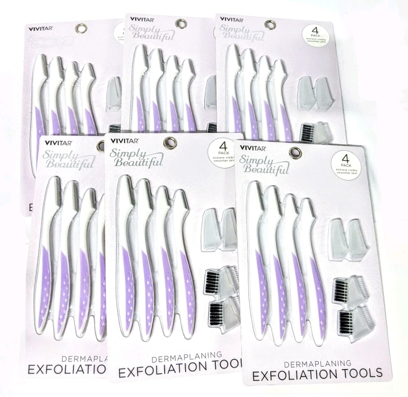 6 New Vivitar Dermaplaning Exfoliation Tools 4-Packs