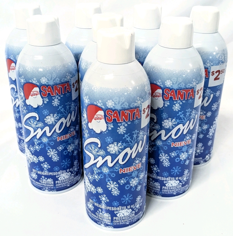 8 New SANTA SNOW Spray Cans - 283g ea