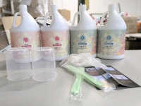 4 New Epoxy Resin 3785ml ea : 2x Part A, 2x Part B + 2 Measuring Cups, 2 Spatulas, Gloves