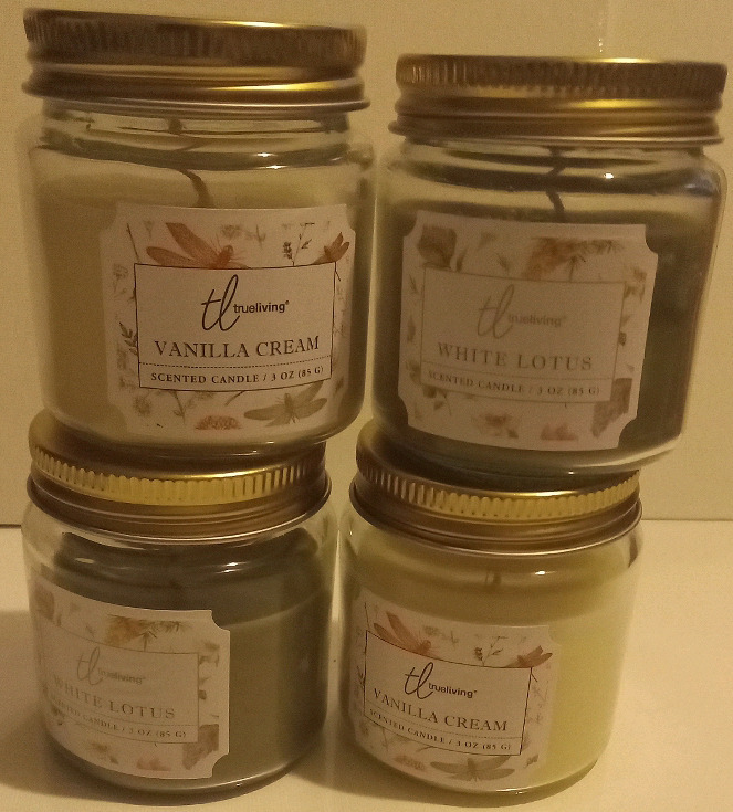 4 New | Jarred Scented Candles | "Vanilla Cream" & "White Lotus"
