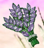 Elegant Lavender Rhinestone Brooch Glossy Green Stems Purple Green Rhinestones 1.7 x 1.25 Inch Approximate - 2