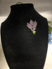 Elegant Lavender Rhinestone Brooch Glossy Green Stems Purple Green Rhinestones 1.7 x 1.25 Inch Approximate - 3