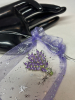 Elegant Lavender Rhinestone Brooch Glossy Green Stems Purple Green Rhinestones 1.7 x 1.25 Inch Approximate - 5