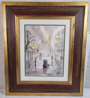 Artist Eva Nikulin Framed Original Watercolour Signed by Artist . Measures 25"&times;29"