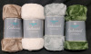 4 New Comfort Bay Embossed Throws , 50"&times;60" . Brown , White , Grey & Green
