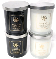 4 New Scented Candles : 2 Each Cedar Hearth & Holiday Greetings Scents - 198g ea