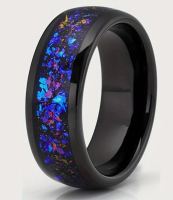 Chic Blue Starry Sky Ring 316 Stainless Steel Ring Size 10