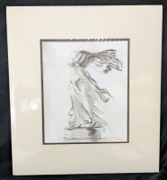 Original Ink & Watercolor by Eva Nikulin Signed Double Matted Under Shrinkwrap - 19" x 17"