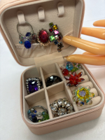 Soft Rose Margot Jewelry Box With Rings 2 x 4 x 4 Inch