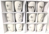 6 New Pairs of Matching Ceramic Mugs (350ml ea) : 5x "Rise and Shine" / "Sleep Tight" + "Happy" / "Together"