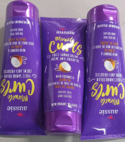 3 New | Aussie Miracle Curls | Frizz Taming Cream | Coconut and Jojoba Oil | 193g Ea.