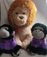 3 New | Jumbo Stuffed Toys | Monkeys and Lion