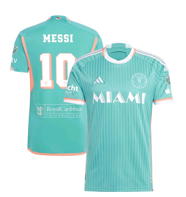 New | Adidas Lionel Messi Inter Miami CF adidas 2024 Archive Jersey Mens Size:Large - Aqua | * Retails $134.99 USD *