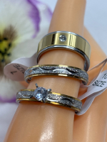 New 3 High-end Ring Set Stainless 316 Stainless Steel Band Band size 7 Stacking Set Size 10