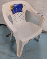 New Big East Stack Chair. 33" Tall, 29" Wide 23" Deep with a 17" Seat Height. Supports 350 Lbs.