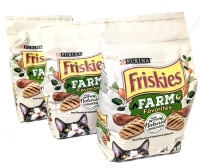 3 New Bags FRISKIES Farm Favorites Chicken Carrots Spinach Dry Cat Food - 3.15lbs ea | BB Nov 2025