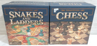 4 New Board Games, Including 3 Copies of Snakes and Ladders and 1 Copy of Chess