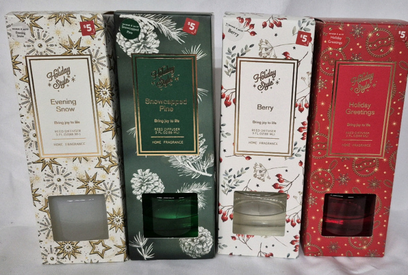 4 New Holiday Style Home Fragrance Reed Diffusers 88mL