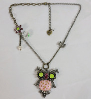 Betsey Johnson Signed Necklace . Measures 17 3/4" long