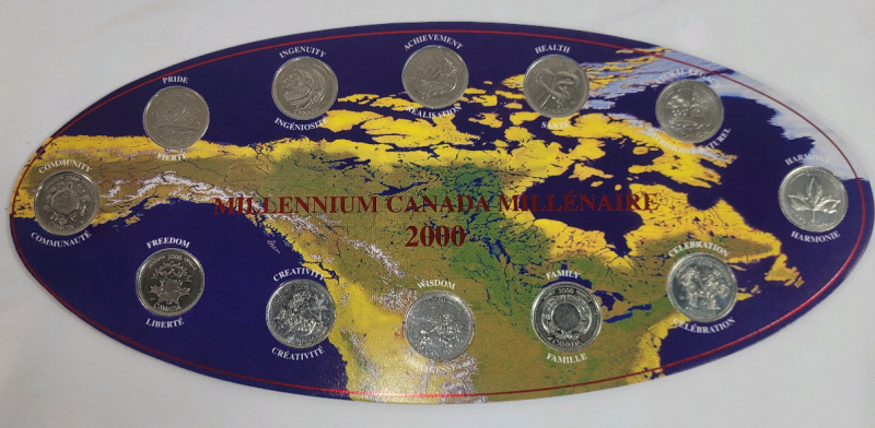 2000 Canadian Millennium Quarter Coin Set