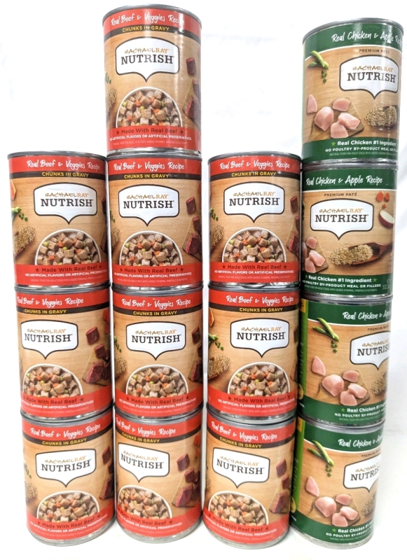 14 New RACHAEL RAY Nutrish 368g Adult Dog Food : 10 Real Beef & Veggies Chunks in Gravy + 4 Real Chicken & Apple Premium Pat&eacute; | BB 2026