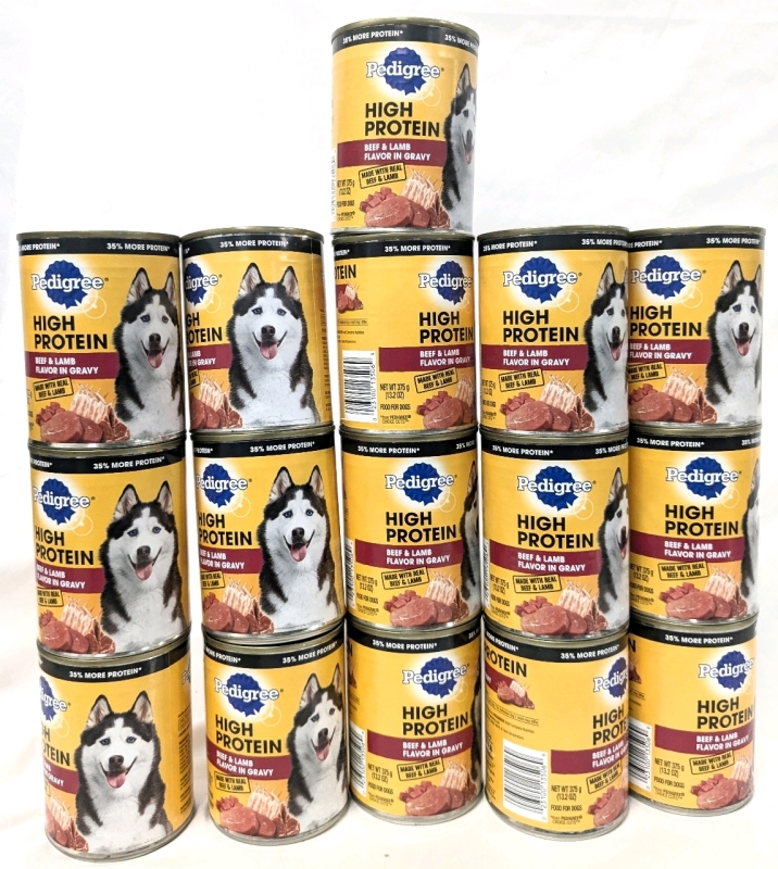 16 New Pedigree High Protein Beef & Lamb Flavor Dog Food in Gravy - 375g ea | BB 2026
