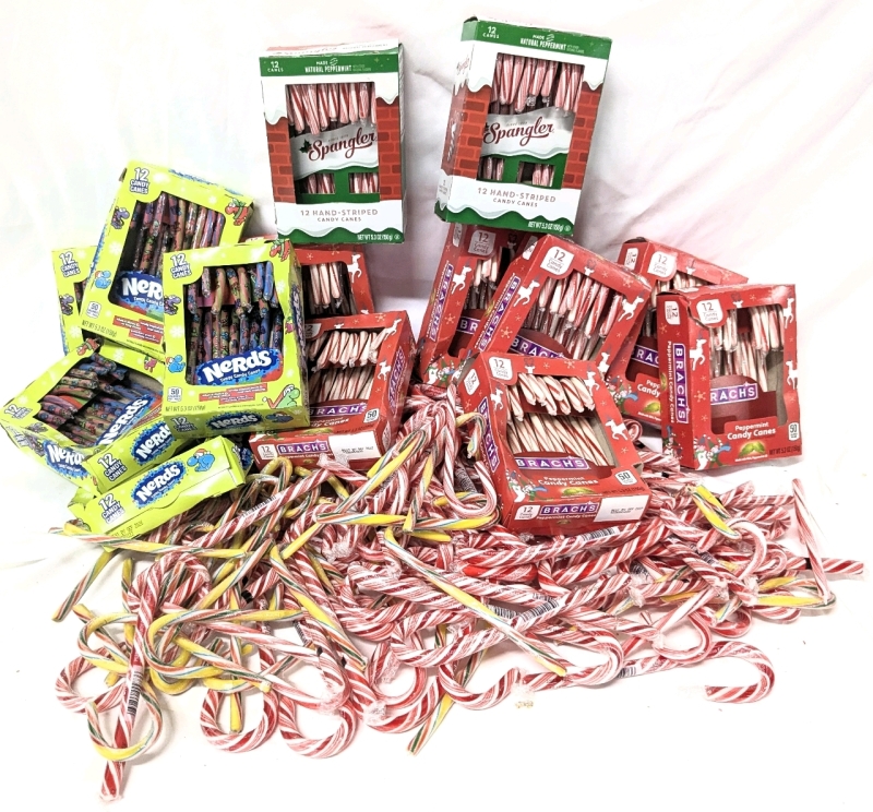Huge New Candy Cane Lot! BRACH'S, SPANGLER, & NERDS + Lots of Loose Canes | BB Between 09/2026 - 09/2027