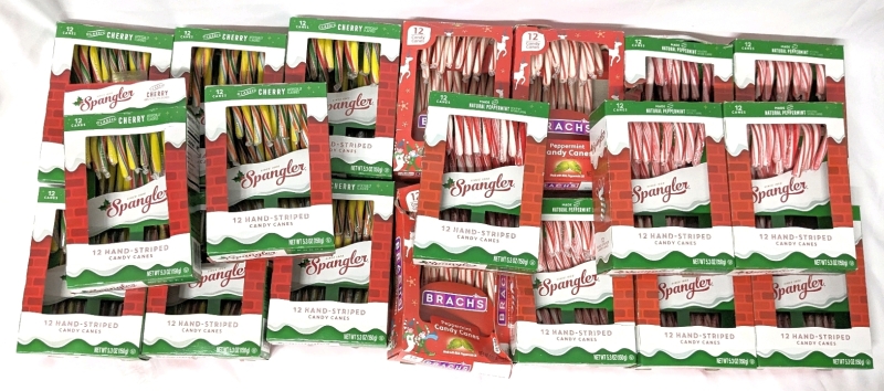 19 New Boxes of Candy Canes : 11 Peppermint, 8 Cherry by Spangler & Brach's Brands | BB 2027