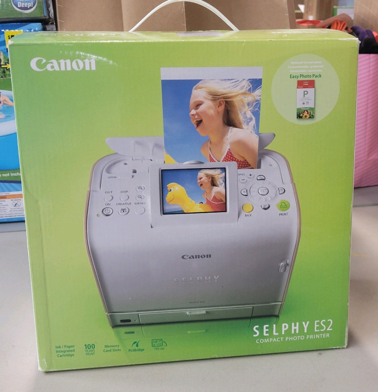 As New - Canon Selphy ES2 Compact Photo Printer .