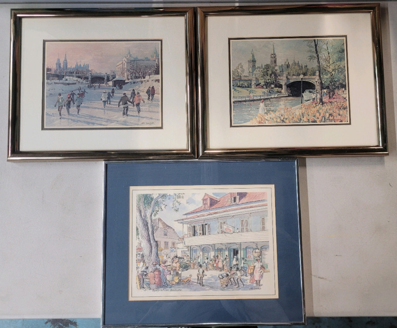 Ottawa & Barbados Home Decor Wall Art Framed Prints . Measures 18"&times;14"