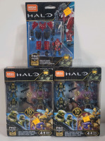 3 New MEGA Construx HALO Pro Builders Mini Action Figure Sets .