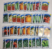 50 New Vegetable Seed Packs . Onion , Radish , Beet , Tomato , Sweet Pepper , Cucumber , Pumpkin , Squash , Sweet Corn . Sell By 12/24 Stamp on Packs