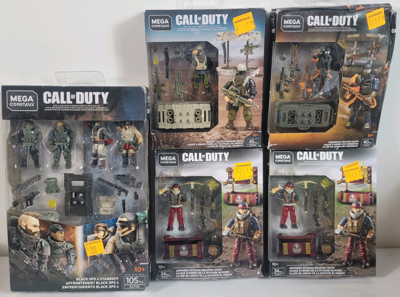 5 New MEGA Construx Call of Duty Mini Action Figure Sets .