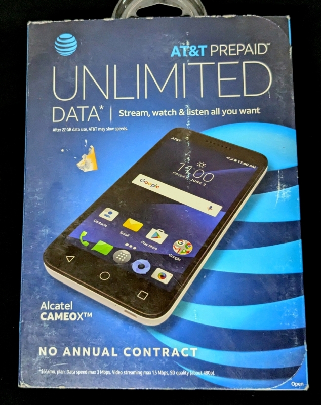 New AT&T Alcatel CameoX Arctic White 16GB 5" Android 7 Smartphone IMEI 015026003054549 | See Description