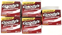 5 New GOODY'S Back & Body Pain Powder - Acetaminophen Pain Reliever Fever Reducer - 24 Packs ea | EXP 09/2026