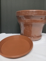 10 Pcs New | Potting Plants & Pot Trays | 4 Pots Measuring 13x10" & 6 Trays Masuring 10"