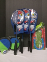 6 New | Outdoor Activities Lot | Includes Badminton, Horseshoes and Velcro Catch