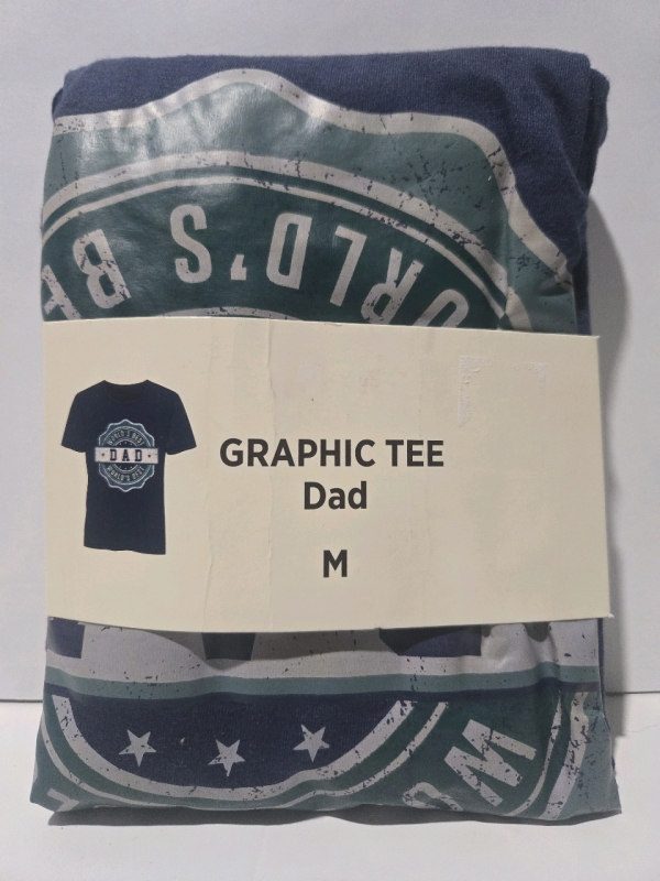 New | Size M Men's "World's Best Dad" Graphic Tee