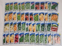 50 New Vegetable Seed Packs . Onion , Beet , Tomato , Okra , Cucumber , Cantaloupe , Squash , Carrots , Chives . Sell By 12/24 Stamp on Packs