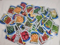 50 New Vegetable Seed Packs . Carrot , Beet , Basil , Squash , Radish , Chives plus more . Sell By 12/24 Stamp on Packs