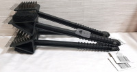 4 New Flame Glo 3 in 1 Grill Brushes