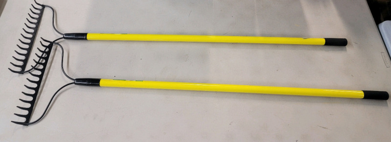 2 New TrueLiving Long Handle Yard Rakes . Measures 56" long