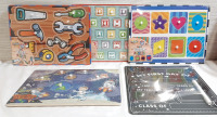 Lot of Children's Puzzle Games and Dry-Erase School Board