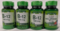 180 New Nature's Truth B-12 Tablets (500mcg) & 60New Nature's Truth Sleep Melatonin Caplets (10mg)