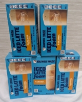 5 New Maxwell House Iced Latte With Foam Drink Mix, 6 Packets in Each Box. Caramel Flavoured. 165g Each. Best Before July 16th 2025.