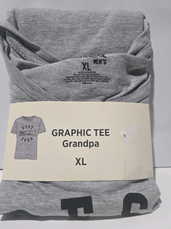 New | Size XL Men's "Best Grandpa Ever" Graphic Tee