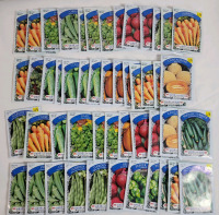 50 New Vegetable Seed Packs . Beet , Sweet Pepper , Cucumber , Pumpkin , Squash , Okra , Basil , Carrot . Sell By 12/24 Stamp on Packs