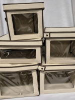 5 Storage Fabric Totes with Lids